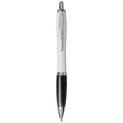 Branded Promotional NASH PET WHITE SOLID BARREL BALL PEN in Black Solid  From Concept Incentives.