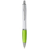 Branded Promotional NASH PET WHITE SOLID BARREL BALL PEN in Lime  From Concept Incentives.