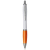 Branded Promotional NASH PET WHITE SOLID BARREL BALL PEN in Orange  From Concept Incentives.