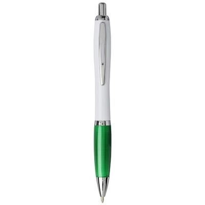 Branded Promotional NASH PET WHITE SOLID BARREL BALL PEN in Green  From Concept Incentives.