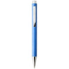 Branded Promotional TUAL WHEAT STRAW CLICK ACTION BALL PEN in Blue  From Concept Incentives.