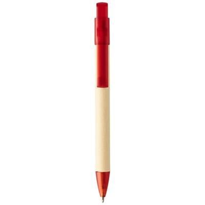 Branded Promotional SAFI PAPER BALL PEN in Red  From Concept Incentives.