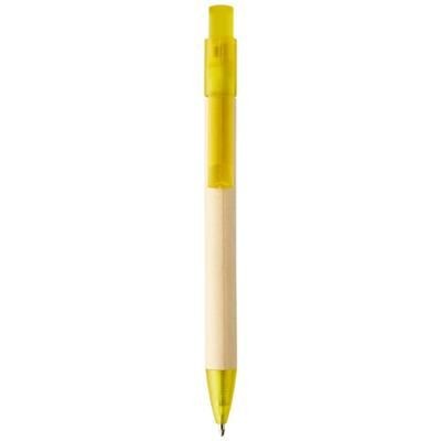 Branded Promotional SAFI PAPER BALL PEN in Yellow  From Concept Incentives.