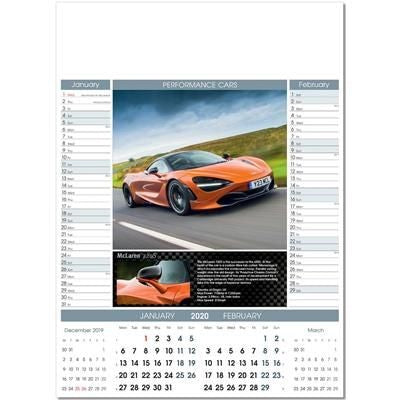 Branded Promotional PERFORMANCE CARS PICTORIAL MEMO WALL CALENDAR Calendar From Concept Incentives.