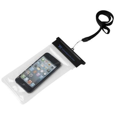 Branded Promotional SPLASH WATERPROOF TOUCH-SCREEN SMARTPHONE POUCH in Black Solid-transparent Mobile Phone Case From Concept Incentives.