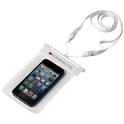 Branded Promotional SPLASH WATERPROOF TOUCH-SCREEN SMARTPHONE POUCH in White Solid-transparent Clear Transparent Mobile Phone Case From Concept Incentives.