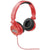 Branded Promotional RALLY FOLDING HEADPHONES in Red Earphones From Concept Incentives.