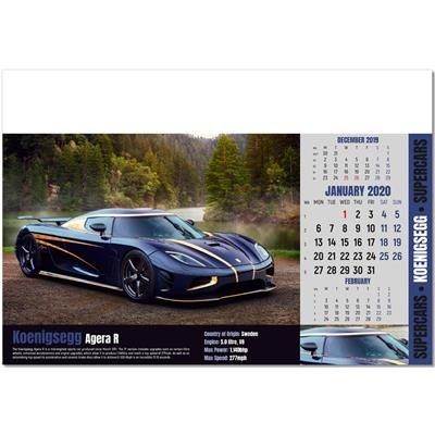 Branded Promotional SUPER CARS WALL CALENDAR Calendar From Concept Incentives.