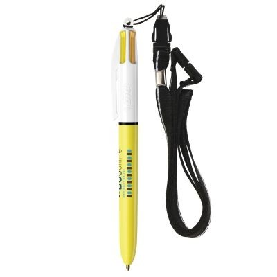 Branded Promotional BIC¬¨√Ü 4 COLOURS SUN with Lanyard Pen From Concept Incentives.