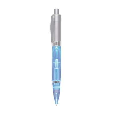 Branded Promotional LUXOGRAPH LIGHT BALL PEN in Blue - Silver Pen From Concept Incentives.