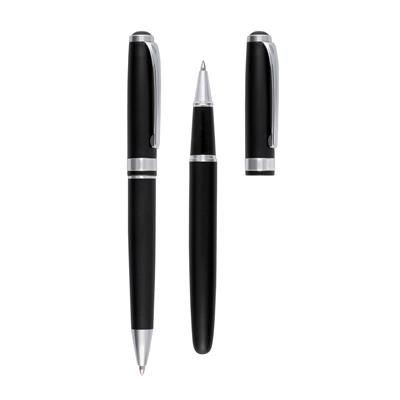 Branded Promotional SKRIPTUS WRITING SET in Black - Silver Writing Set From Concept Incentives.