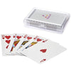 Branded Promotional RENO PLAYING CARD PACK SET in Case in Black Solid-transparent Playing Cards Pack From Concept Incentives.