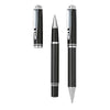 Branded Promotional CARBON WRITING PEN SET in Black & Silver Pen Set From Concept Incentives.