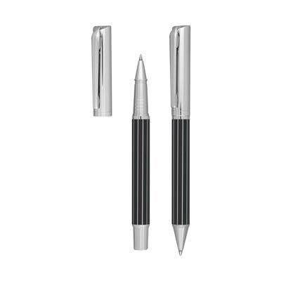 Branded Promotional ADORNO WRITING SET in Black - Silver Writing Set From Concept Incentives.