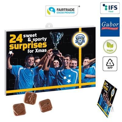 Branded Promotional FOOTBALL CHOCOLATE ADVENT CALENDAR Calendar From Concept Incentives.