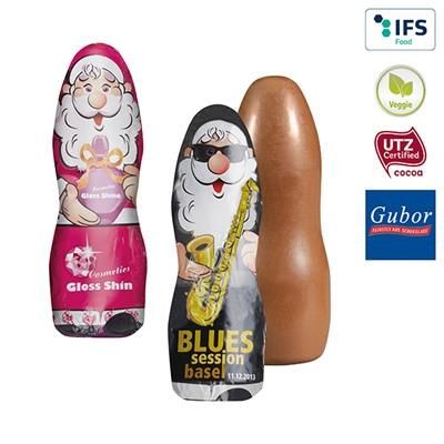Branded Promotional MIDI CHOCOLATE FATHER CHRISTMAS FATHER CHRISTMAS SANTA, MADE OUT OF 20G MILK CHOCOLATE MIN Chocolate From Concept Incentives.