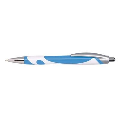 Branded Promotional PLASTIC BALL PEN in Blue & White Pen From Concept Incentives.