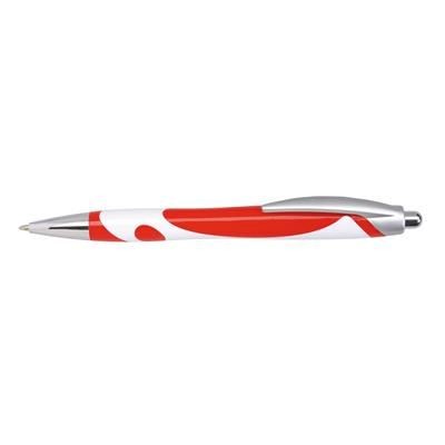 Branded Promotional PLASTIC BALL PEN in Red & White Pen From Concept Incentives.