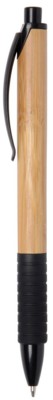 Branded Promotional BAMBOO RUBBER BALL PEN in Brown & Black Pen From Concept Incentives.