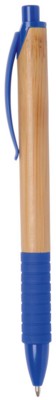 Branded Promotional BAMBOO RUBBER BALL PEN in Brown & Blue Pen From Concept Incentives.