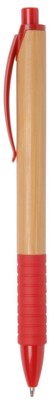 Branded Promotional BAMBOO RUBBER BALL PEN in Brown & Red Pen From Concept Incentives.