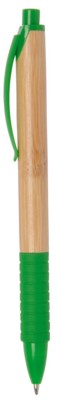 Branded Promotional BAMBOO RUBBER BALL PEN in Brown & Green Pen From Concept Incentives.