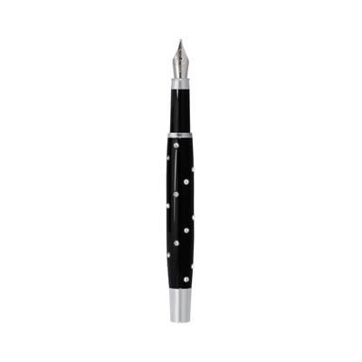 Branded Promotional METAL FOUNTAIN PEN SAINT PETERSBURG in Black Piano Lacquer Look: with Iridium Point Nib Cap with Cli Pen From Concept Incentives.