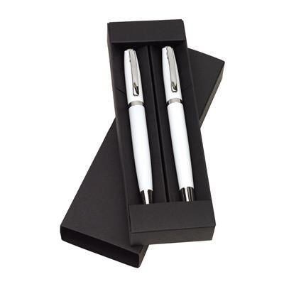 Branded Promotional ALPHABET WRITING SET in White Pen Set From Concept Incentives.