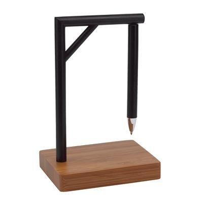 Branded Promotional GIBBET MAGNETIC PEN HOLDER in Brown & Black Pen From Concept Incentives.