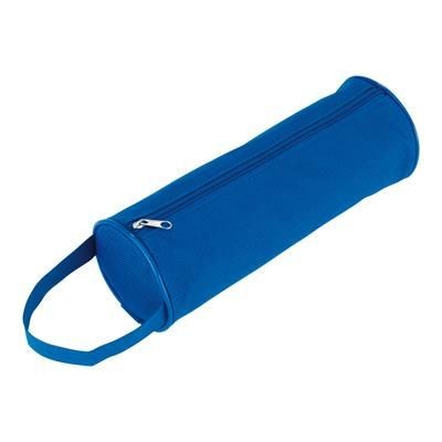 Branded Promotional ROUND PENCIL CASE in Blue Pencil Case From Concept Incentives.