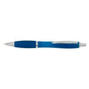 Branded Promotional SWAY BALL PEN in Blue with Rubber Grip & Silver Trim Pen From Concept Incentives.