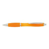 Branded Promotional SWAY BALL PEN in Orange with Rubber Grip & Silver Trim Pen From Concept Incentives.