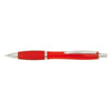 Branded Promotional SWAY BALL PEN in Red with Rubber Grip & Silver Trim Pen From Concept Incentives.