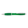 Branded Promotional SWAY BALL PEN in Green with Rubber Grip & Silver Trim Pen From Concept Incentives.