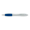 Branded Promotional SWAY BALL PEN in Silver with Blue Rubber Grip Pen From Concept Incentives.