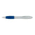 Branded Promotional SWAY BALL PEN in Silver with Blue Rubber Grip Pen From Concept Incentives.