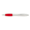 Branded Promotional SWAY BALL PEN in Silver with Red Rubber Grip Pen From Concept Incentives.