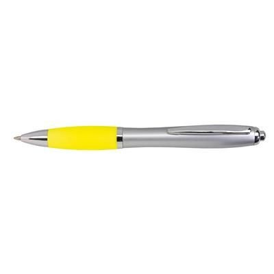 Branded Promotional SWAY BALL PEN in Silver & Yellow Pen From Concept Incentives.