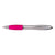 Branded Promotional SWAY BALL PEN in Silver & Magenta Pink Pen From Concept Incentives.