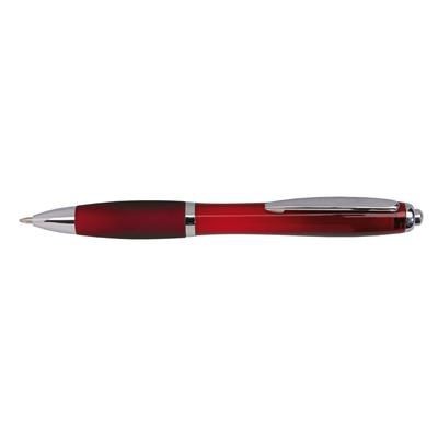 Branded Promotional SWAY BALL PEN in Translucent Dark Red Pen From Concept Incentives.