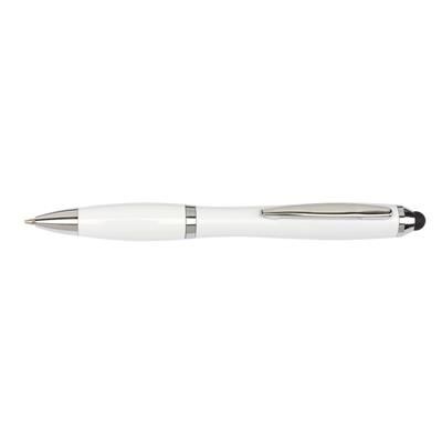 Branded Promotional SWAY TOUCH STYLUS BALL PEN in White Pen From Concept Incentives.