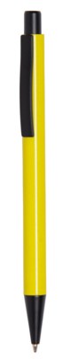 Branded Promotional QUEBEC ALUMINIUM METAL BALL PEN in Yellow Pen From Concept Incentives.