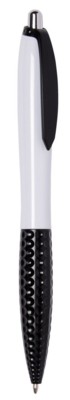 Branded Promotional JUMP BALL PEN in White & Black Pen From Concept Incentives.