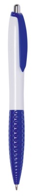 Branded Promotional JUMP BALL PEN in White & Blu Pen From Concept Incentives.