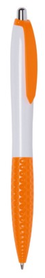 Branded Promotional JUMP BALL PEN in White & Orange Pen From Concept Incentives.