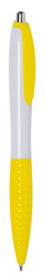 Branded Promotional JUMP BALL PEN in White & Yellow Pen From Concept Incentives.