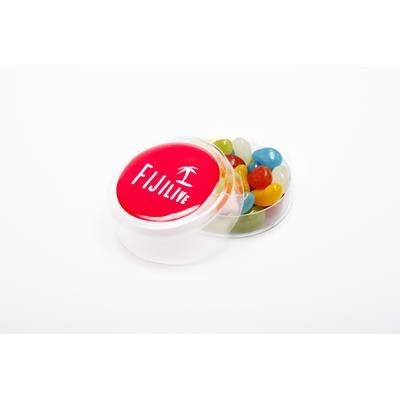 Branded Promotional MAXI ROUND JOLLY BEANS POT Sweets From Concept Incentives.