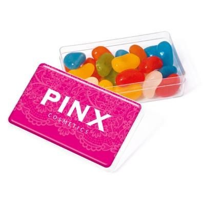 Branded Promotional MAXI RECTANGULAR JOLLY BEANS POT Sweets From Concept Incentives.