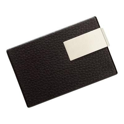 Branded Promotional BUSINESS CARD HOLDER in Black & Silver Business Card Holder From Concept Incentives.