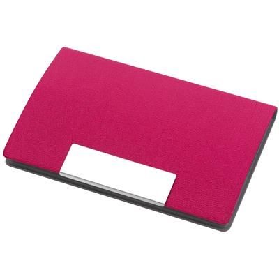 Branded Promotional ATLAS BUSINESS CARD HOLDER in Magenta Business Card Holder From Concept Incentives.